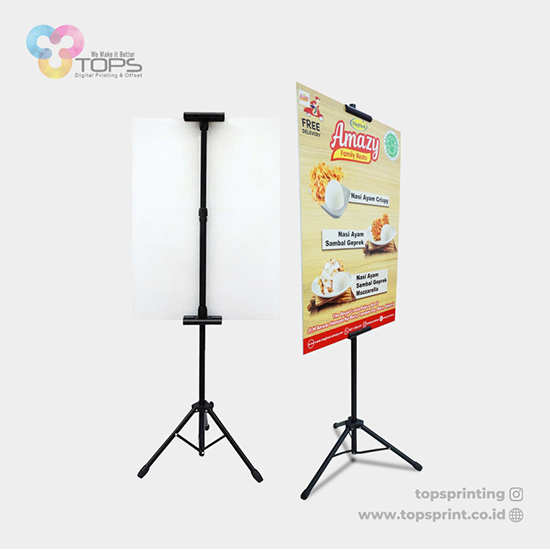 Tripod Banner + Foam Board + Stiker 30x47 cm Tops Print