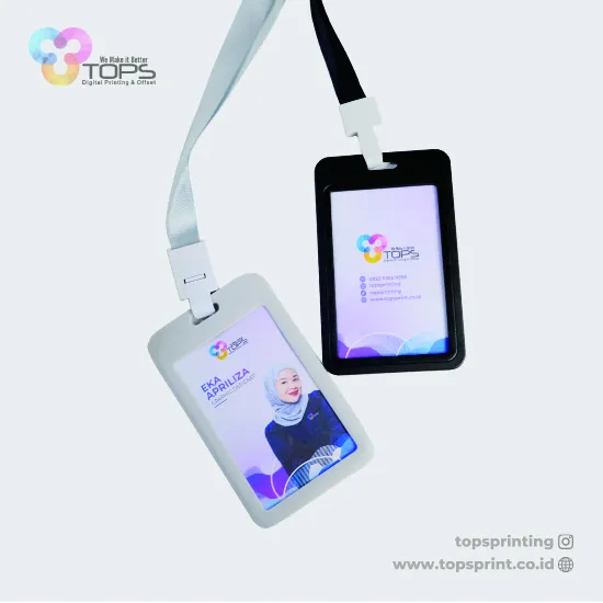 Name Tag Holder Abu-abu 2 Sisi