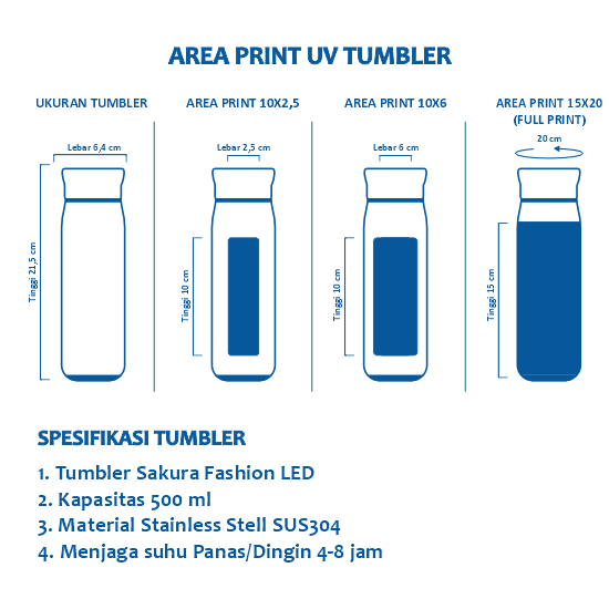 Tumbler Sakura LED NEW 500ml Print UV 10x2,5