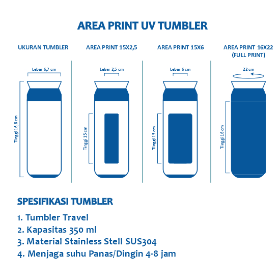 Tumbler Travel 350ml Print UV 15x2,5