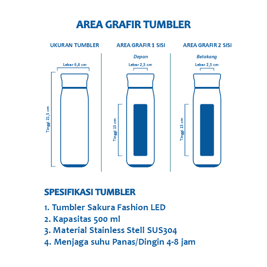 Tumbler Sakura LED NEW 500 ml Grafir