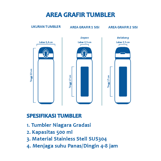 Tumbler Niagara Gradasi 500ml Grafir