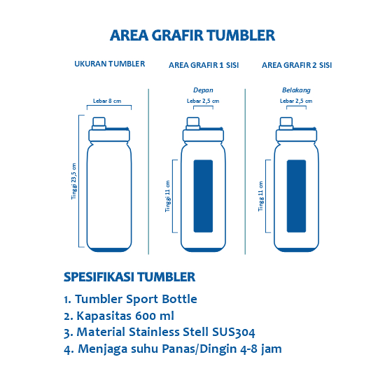 Tumbler Sport Bottle 600 ml Grafir