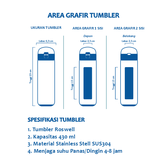 Tumbler Roswell 430ml Grafir