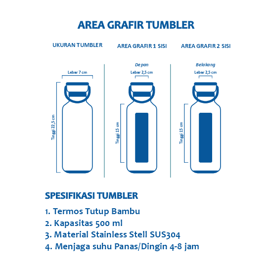 Termos Tutup Bambu 500 ml Grafir