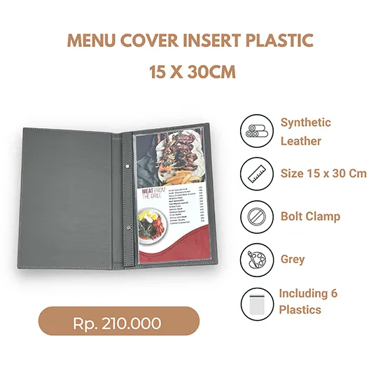 Buku Menu Kulit Synthetic Leather Premium 15x30cm
