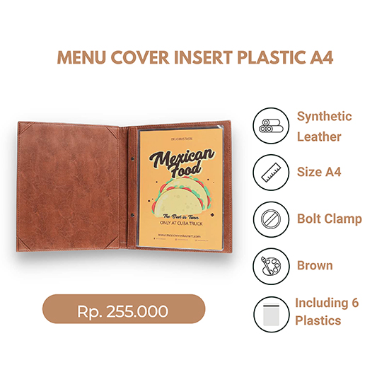 Buku Menu Kulit Synthetic Leather Premium A4