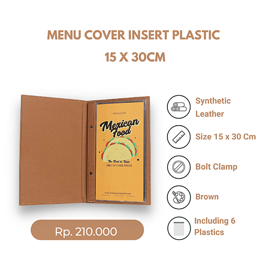 Buku Menu Kulit Synthetic Leather Premium 15x30cm