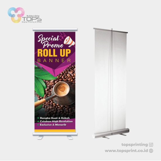 Roll Up Banner 80x200 (Indoor) White 440gr