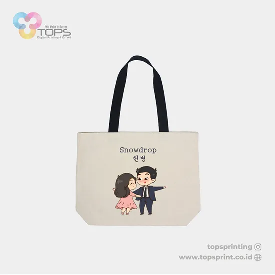 Tas Belanja Kanvas Besar Sablon A4