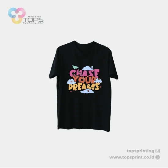 Cetak Sablon DTF A3 Kaos Lengan Pendek 24s S-XL