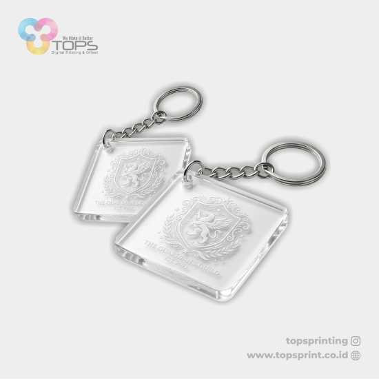 Gantungan Kunci Akrilik Transparan 2 mm Standar 3x3