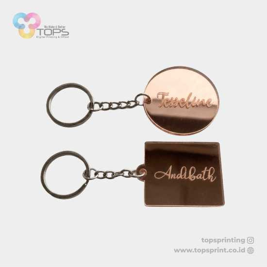 Gantungan Kunci Akrilik Gold 2 mm Custom 4x5