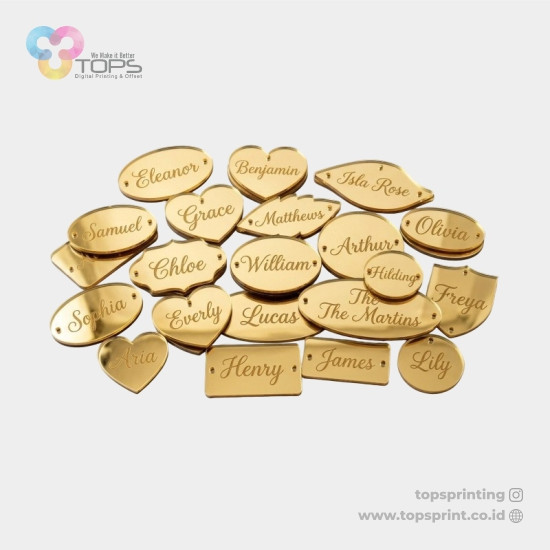 Label Hijab Akrilik Gold 20x10 mm