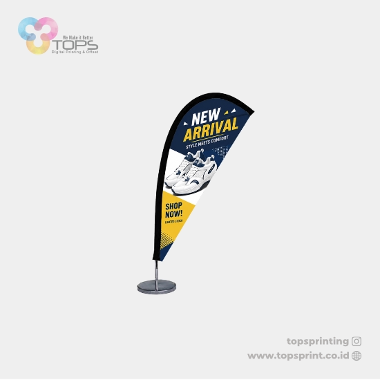 Mini Flag Banner Dekstop 53cm Kain Satin Tebal
