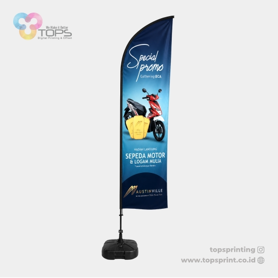 Flag Banner Water Tank Square 3,4m Kain Satin Tebal